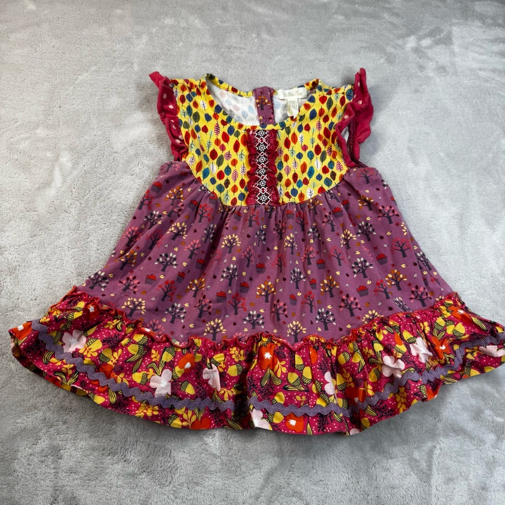 Matilda Jane Girls Friends Forever Saffron Flutter Apple Top Size 4
